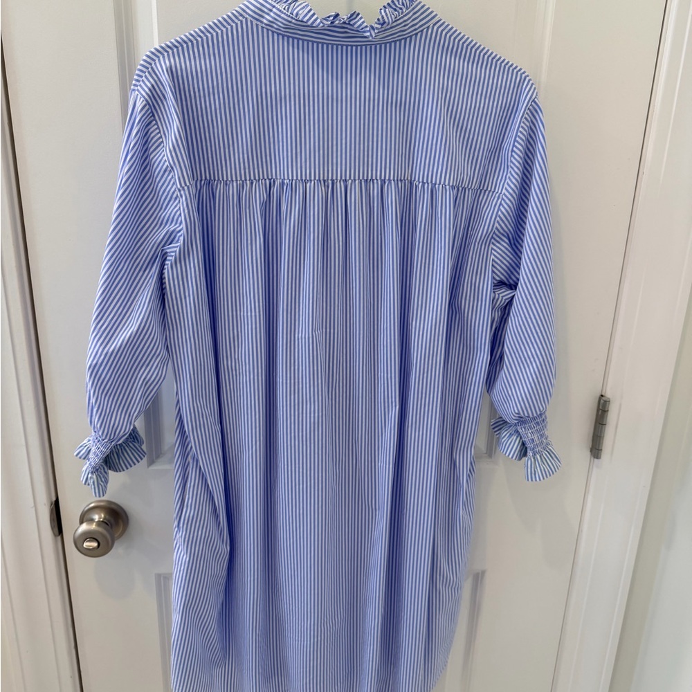 Blue and Green Striped Mini Dress - Picture 2 of 2